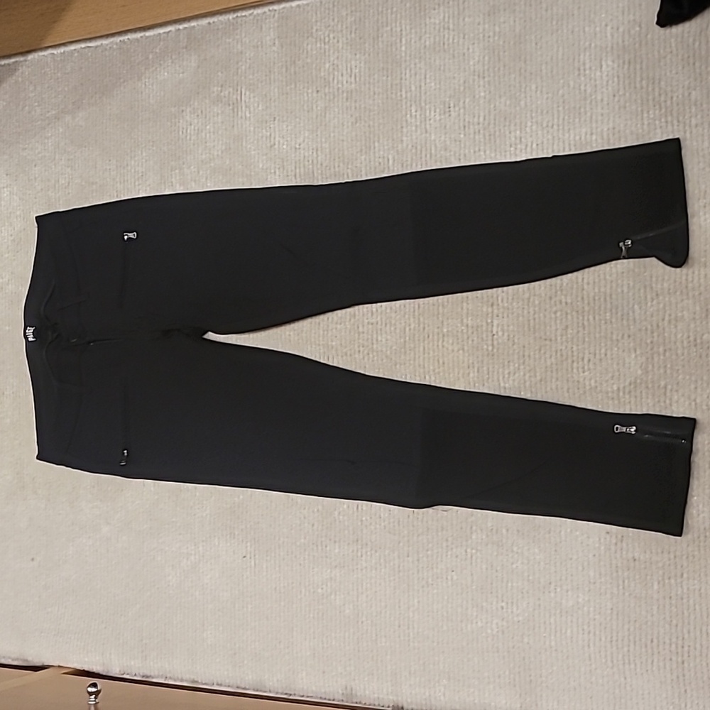 Paige low rise knit pant size small. Suede front pan
